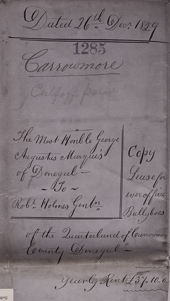 Marquis of Donegal to Robert Holmes of Strabane; Carrowmore, 1829