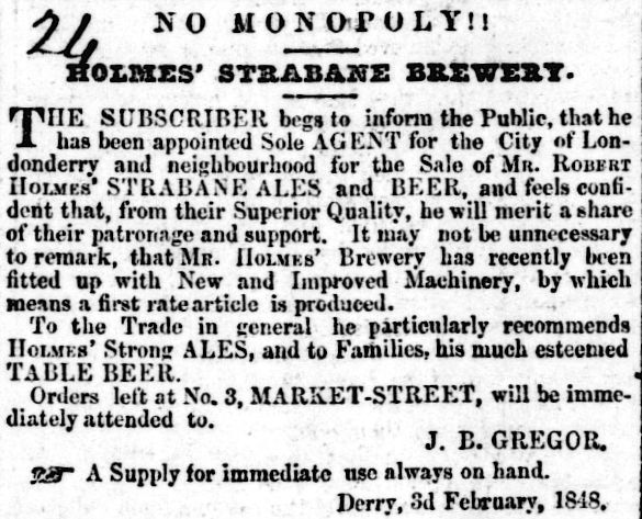 Holmes Brewery, Strabane