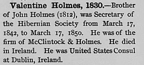 Valentine Holmes of Philadelphia