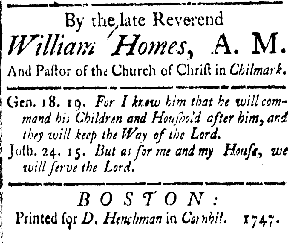 Reverend William Homes of Chilmark